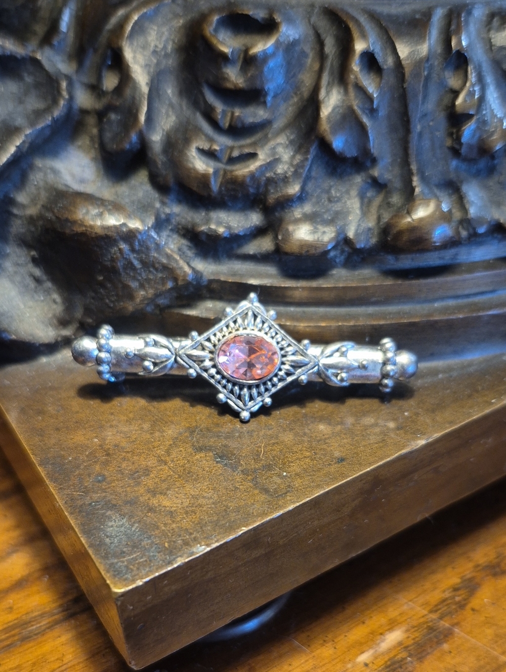 Edgar Berebi Silver Tone Nar Brooch Victorian Revival